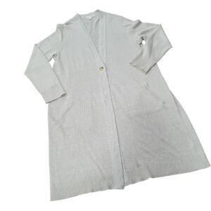 Eileen Fisher Line/Silk? Knit  Duster Cardigan Neutral Size Large